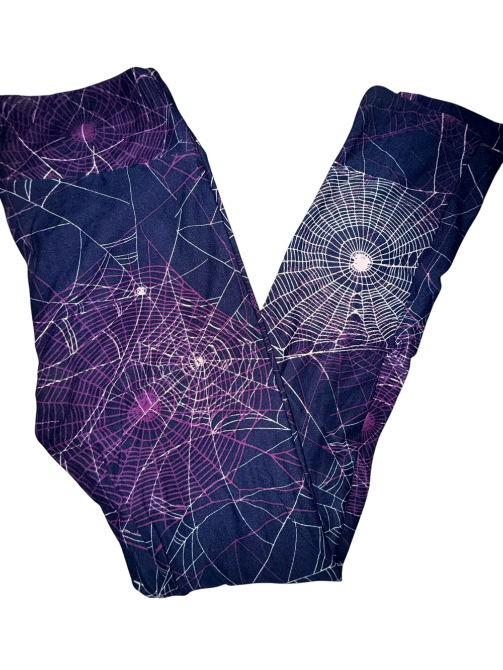 LuLaRoe Purple and White Spiderweb Leggings